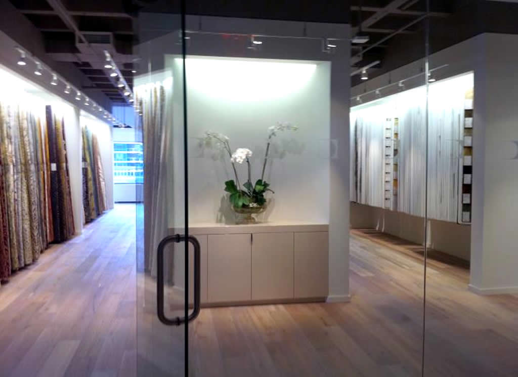 luxury furniture retail store entrance lighting design donghia